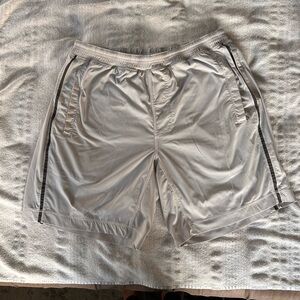 Lululemon Athletica Gray and White Athletic Shorts Lightweight